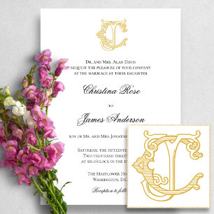 EDITABLE COLORS CJ Monogram JC Logo Einladung