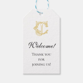 EDITABLE COLORS CJ Monogram JC Logo Geschenkmarke Geschenkanhänger