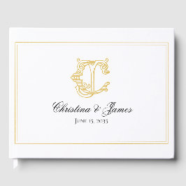 EDITABLE COLORS CJ Monogram JC Monogram Guest Book Gästebuch