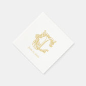 EDITABLE COLORS CJ Monogram JC Monogram Napkins Serviette (Ecke)