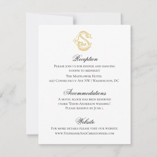 EDITABLE COLORS CS Monogramm SC Einladung (Vorderseite)