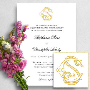 EDITABLE COLORS CS Monogramm SC Einladung