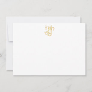 EDITABLE COLORS JJ Monogram JJ Initial Note Card Mitteilungskarte