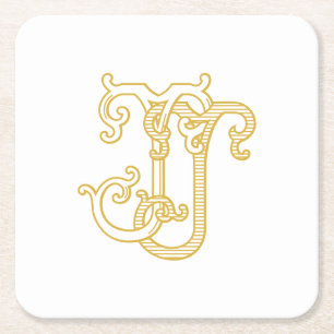 EDITABLE COLORS JJ Monogram JJ Logo Untersetzer
