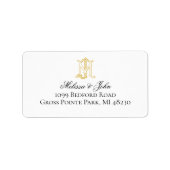 EDITABLE COLORS JM Monogram MJ Monogram Labels Adressaufkleber (Vorne)