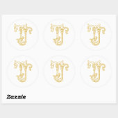 EDITABLE COLORS JT Monogram TJ Monogram Sticker (Blatt)