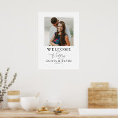 Editable Colors Moderne Hochzeit Begrüßung Foto-Ze Poster (Küche)
