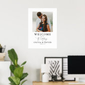 Editable Colors Moderne Hochzeit Begrüßung Foto-Ze Poster (Heimbüro)
