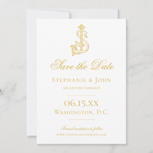 EDITABLE COLORS SJ Monogram JS Monogram Einladung (Vorderseite)