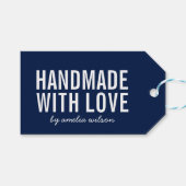 Editable Colors Stylish Bold Handmade with Love Geschenkanhänger (Vorderseite (Horizontal))