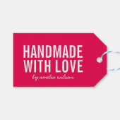 Editable Colors Stylish Bold Handmade with Love Geschenkanhänger (Vorderseite (Horizontal))