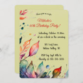 Editable Colourful Leaves Invitation Einladung (Vorne/Hinten)