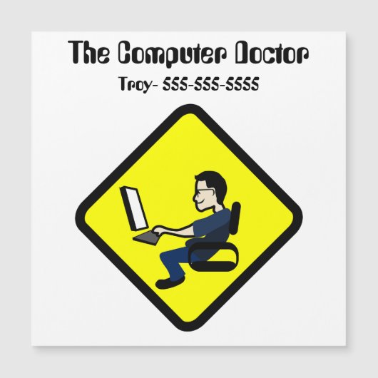 Editable Computer Doctor Magnet (Vorderseite)