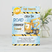 Editable Construction Birthday Party Einladung (Stehend Vorderseite)