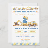 Editable Construction Birthday Party Einladung (Vorderseite)