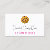 Editable Cookie Logo | White Pink Bakery Visitenkarte (Vorderseite)