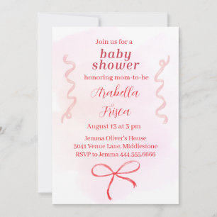 Editable Coquette Babydusche Einladung 1