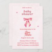 Editable Coquette Babydusche Einladung 2 (Vorne/Hinten)