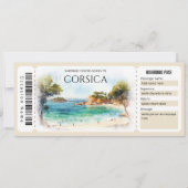 Editable Corsica Flugzeug Boarding Ticket Einladung (Vorderseite)