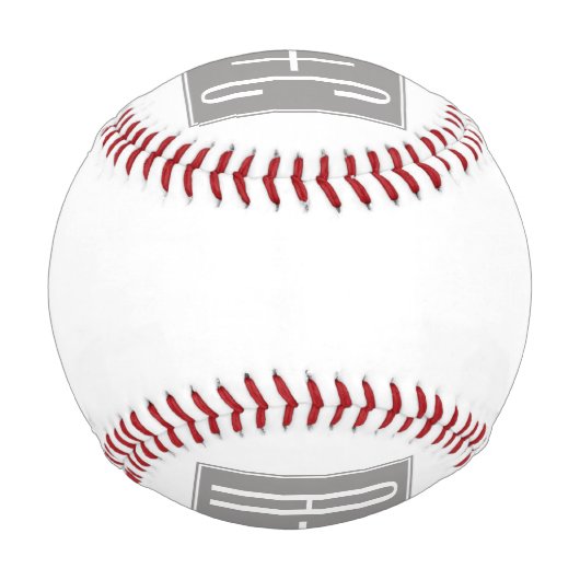 Editable Couples Initials | Weiß & Grau Baseball (Rückseite)