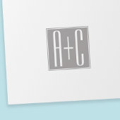 Editable Couples Initials | Weiß & Grau Geschenkpapier