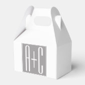 Editable Couples Initials | Weiß & Grau Geschenkschachtel (Rückseite)