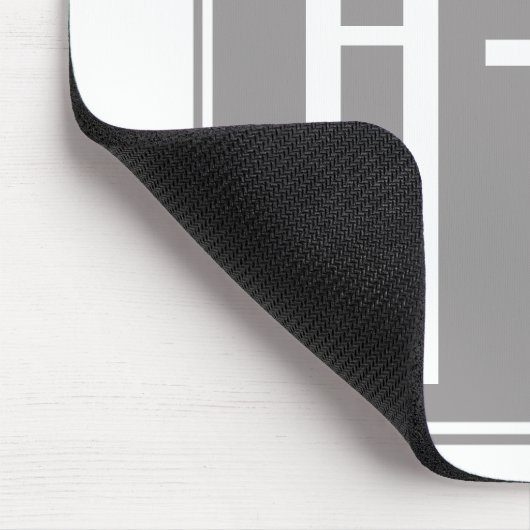 Editable Couples Initials | Weiß & Grau Mousepad (Ecke)