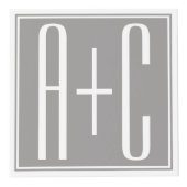 Editable Couples Initials | Weiß & Grau Würfel (Rechts)