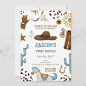 Editable Cowboy Birthday Einladung (Vorderseite)
