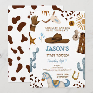 Editable Cowboy Birthday Einladung