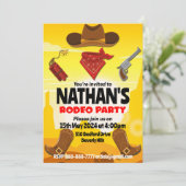 Editable Cowboy Birthday Einladung (Stehend Vorderseite)