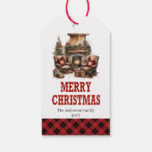Editable cowboy Christmas tag Wild West theme Geschenkanhänger (Rückseite)