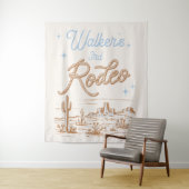 Editable Cowboy Party Tapestry Wandteppich (Beispiel)