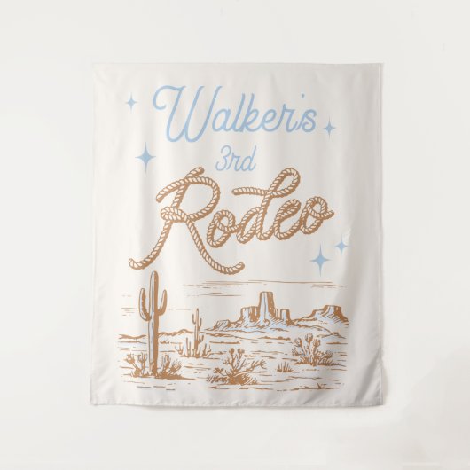 Editable Cowboy Party Tapestry Wandteppich (Vorderseite)