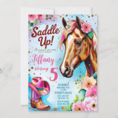 Editable Cowgirl Birthday Einladung Template Girl (Vorderseite)