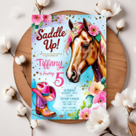 Editable Cowgirl Birthday Einladung Template Girl