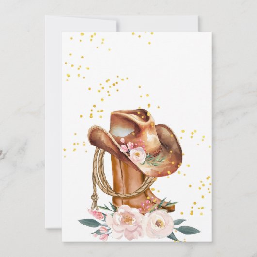 Editable Cowgirl Birthday Einladung Template Girl (Rückseite)