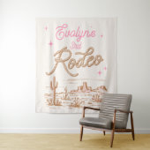 Editable Cowgirl Birthday Tapestry Wandteppich (Beispiel)