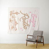 Editable Cowgirl Birthday Tapestry Wandteppich (Beispiel (Horizontal))