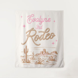 Editable Cowgirl Birthday Tapestry Wandteppich