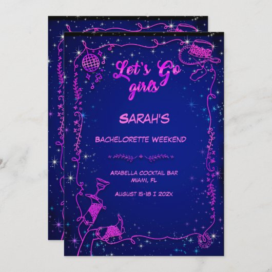 Editable Cowgirl Junggeselinnen-Abschied Einladung (Vorne/Hinten)