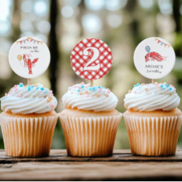 Editable Crawfish Cupcake Toppers