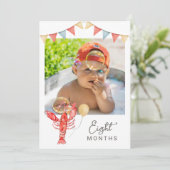 Editable Crawfish Monthly Photo Banner Card Einladung (Stehend Vorderseite)