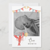 Editable Crawfish Monthly Photo Banner Card Einladung (Vorderseite)
