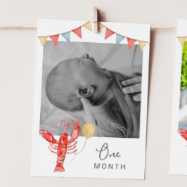 Editable Crawfish Monthly Photo Banner Card Einladung