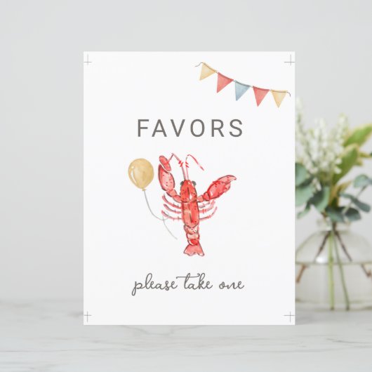 Editable Crawfish Party Favor Sign (Stehend Vorderseite)