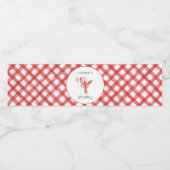 Editable Crawfish Water Bottle Labels Wasserflaschenetikett (Einzelnes Label)