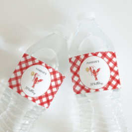 Editable Crawfish Water Bottle Labels Wasserflaschenetikett