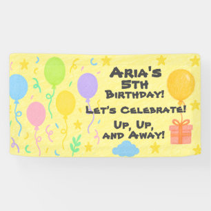 Editable Crayon Style - Balloon Bash Birthday Banner