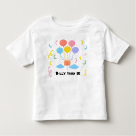 Editable Crayon Style – Balloon Bash Toddler Kleinkind T-shirt